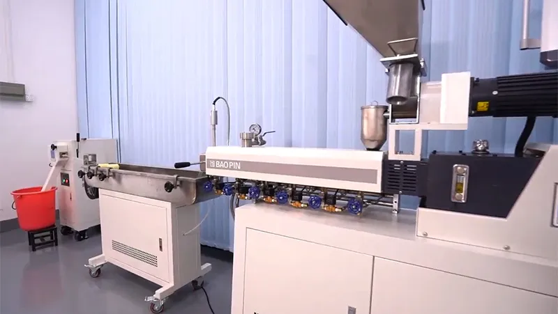 BP-8177-ZB Laboratory Twin Screw Pelletizing Line with Air Cooling Conveyor